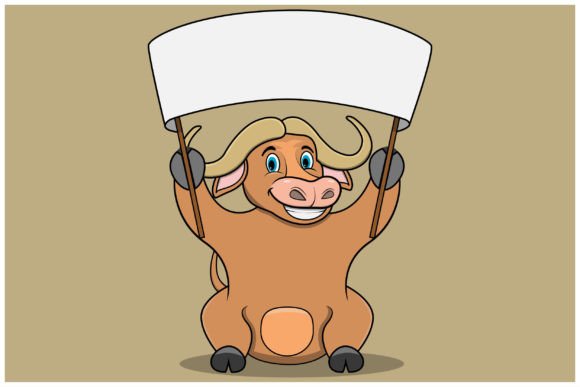 Download Character Bufallo Bring Big Blank Sign - Blank sign Collection