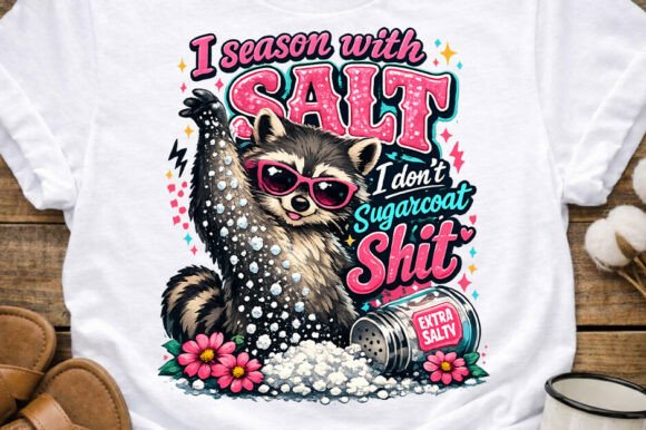 Download I Season with Salt Funny Raccoon PNG - Premium Resources