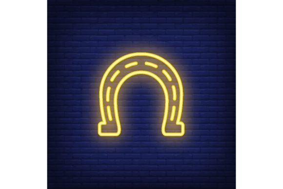 Download Horseshoe Neon Sign Design Element. Gamb - Horseshoe Collection