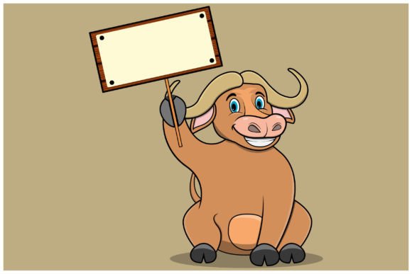 Download Character Bufallo Bring Blank Sign Wood - Blank sign Collection
