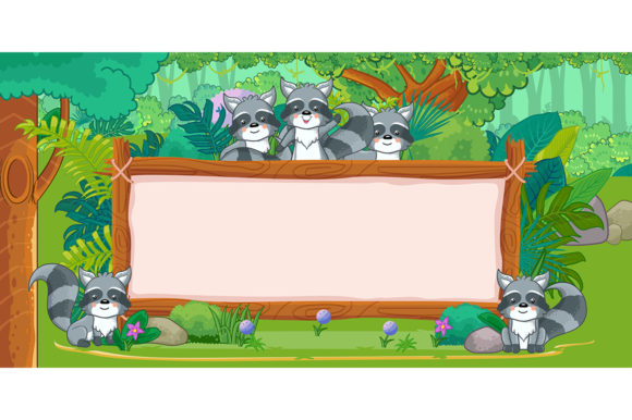 Download Raccoons with a Blank Sign Wood - Blank sign Collection