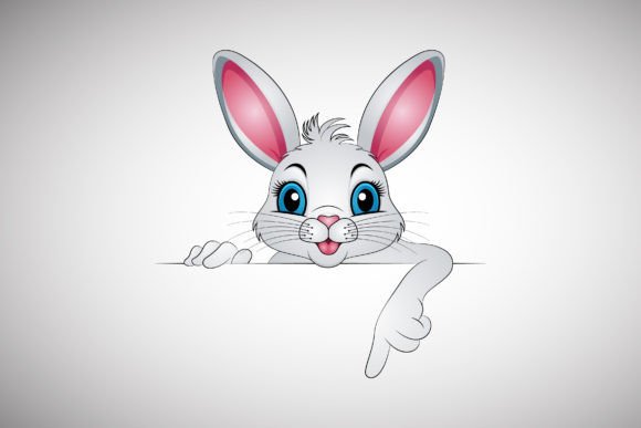Download Cute Rabbit Cartoon with a Blank Sign - Blank sign Collection